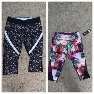 2 pairs of Capri workout leggings